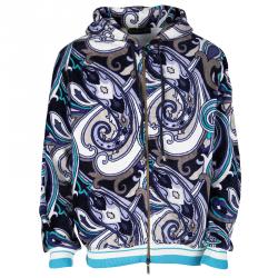 Etro Muticolor Printed Terrycloth Zip Front Sweatshirt and Jogger Pant Set L