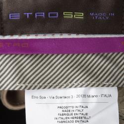 Pre Owned Etro Mustard Checked Wool Panama Slim Fit Trousers L