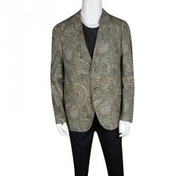 Pre Owned Etro Multicolor Paisley Print Superleggera Minerva Blazer L