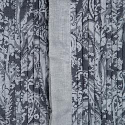 Pre Owned Etro Grey Cotton Printed Pintucked Yoke Detail Long Sleeve Tuxedo Shirt M