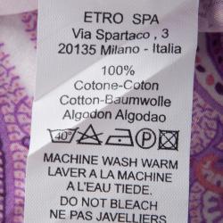 Pre Owned قميص إيترو أزرار أمامية أكمام قصؤرة قطن طباعة بيزلي بنفسجي 2XL