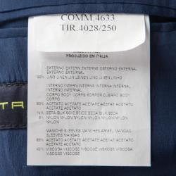 Pre Owned Etro Blue Paisley Printed Linen Minerva Foulard Superleggera Blazer M