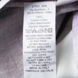 مملوكة مسبقًا قميص إيترو أزرار أمامية أكمام طويلة قطن مطبوع متعدد الألوان 2XL