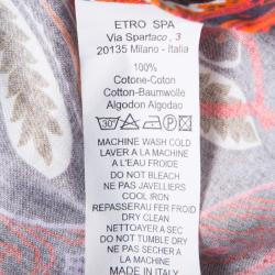 Pre Owned قميص إيترو توم أزرار أمامية أكمام طويلة قطن مطبوع L