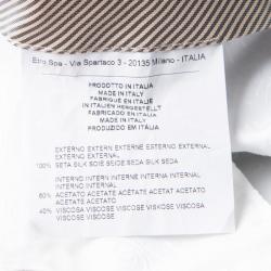 Pre Owned Etro Monochrome Mexico Printed Silk Trousers L