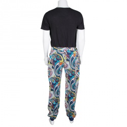 Pre Owned Etro Multicolor Printed Jersey Jogger Pants XL