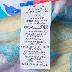 Pre Owned قميص إيترو روكسي أزرار أمامية أكمام طويلة قطن مخطط طباعة زهور L