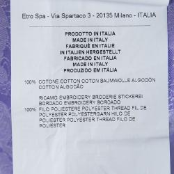 Pre Owned قميص إيترو قطن بنفسجي بيزلي بأكمام طويلة أزرار أمامية S