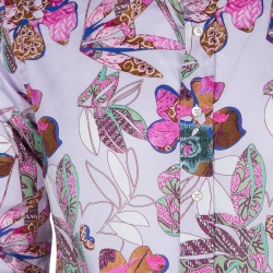 Pre Owned قميص إيترو تورشيز قطن مورد مطبوع بأكمام طويلة أزرار أمامية M