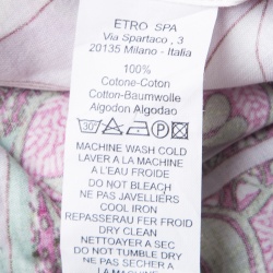 Pre Owned قميص إيترو تورشيز قطن مورد مطبوع بأكمام طويلة أزرار أمامية M