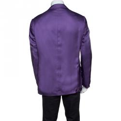Pre Owned Etro Purple Silk Superleggera Minerva Blazer L