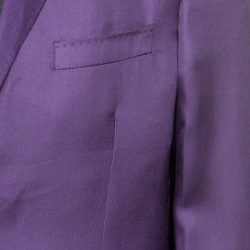 Pre Owned Etro Purple Silk Superleggera Minerva Blazer L