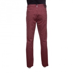 Pre Owned Etro Red Paisley Printed Denim Jeans 3XL