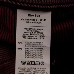 Pre Owned Etro Red Paisley Printed Denim Jeans 3XL