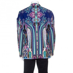 Pre Owned Etro Multicolor Paisley Printed Cotton Superleggera Minerva Blazer L