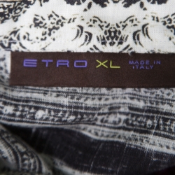 Pre Owned Etro Multicolor Printed Linen Long Sleeve Button Front Tom Regular Fit Shirt XL