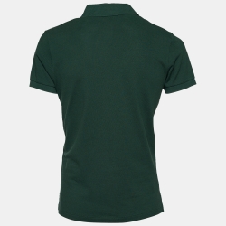 Pre Owned Etro Green Cotton Pique Logo Embroidered Polo T-Shirt M