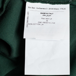 Pre Owned Etro Green Cotton Pique Logo Embroidered Polo T-Shirt M