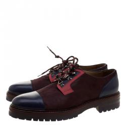 Pre Owned Etro Multicolor Leather and Calfhair Oxfords Size 44