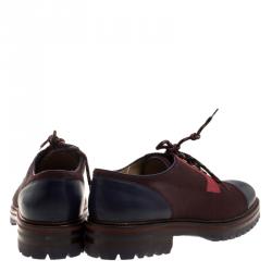 Pre Owned Etro Multicolor Leather and Calfhair Oxfords Size 44