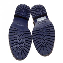 Pre Owned Etro Multicolor Leather and Calfhair Oxfords Size 44