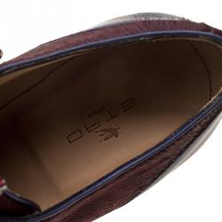 Pre Owned Etro Multicolor Leather and Calfhair Oxfords Size 44