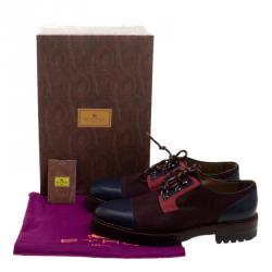 Pre Owned Etro Multicolor Leather and Calfhair Oxfords Size 44