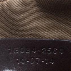 Pre Owned Etro Green Paisley Embossed Leather Laptop Bag