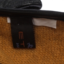 Pre Owned Etro Black Ostrich Gloves M
