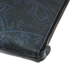 Etro Navy Blue Paisley Printed Coated Canvas Document Holder