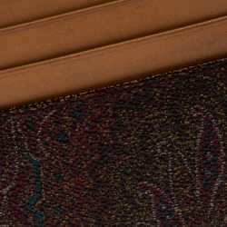 Etro Brown Paisley Printed Coated Canvas and Leather Card Holder