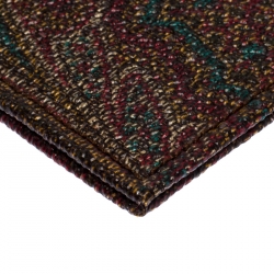 Etro Brown Paisley Printed Coated Canvas and Leather Card Holder
