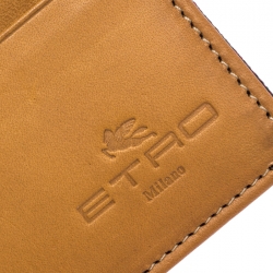 Etro Brown Paisley Print Coated Canvas Bi Fold Wallet