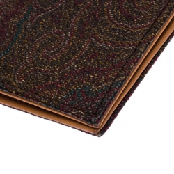 Etro Brown Paisley Print Coated Canvas Bi Fold Wallet
