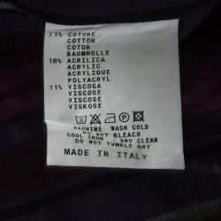 Pre Owned قميص إيترو أكمام طويلة أزرار أمامية تفاصيل قطيفة مخطط بنفسجي XL