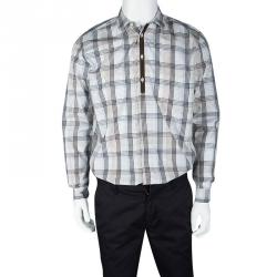 مملوكة مسبقًا Etro Multicolor Tartan Plaid Long Sleeve Button Front Shirt M