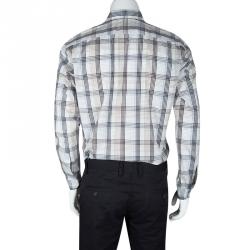 مملوكة مسبقًا Etro Multicolor Tartan Plaid Long Sleeve Button Front Shirt M