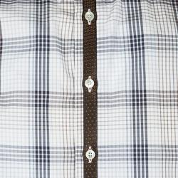 مملوكة مسبقًا Etro Multicolor Tartan Plaid Long Sleeve Button Front Shirt M