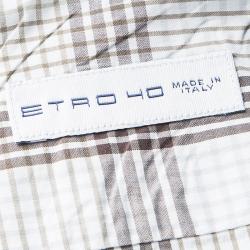 مملوكة مسبقًا Etro Multicolor Tartan Plaid Long Sleeve Button Front Shirt M