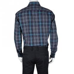 Pre Owned قميص إيترو كاروهات متعددة الألوان بأكمام طويلة أزرار أمامية M