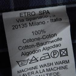 Pre Owned قميص إيترو كاروهات متعددة الألوان بأكمام طويلة أزرار أمامية M