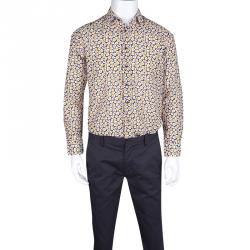 مملوكة مسبقًا قميص ايترو بأزرار وأكمام طويلة خليط حرير وقطن نقوش متعددة الألوان M