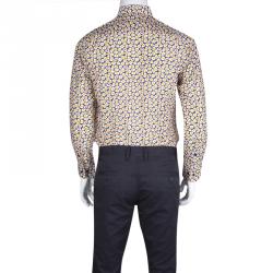 مملوكة مسبقًا قميص ايترو بأزرار وأكمام طويلة خليط حرير وقطن نقوش متعددة الألوان M