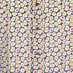 مملوكة مسبقًا قميص ايترو بأزرار وأكمام طويلة خليط حرير وقطن نقوش متعددة الألوان M