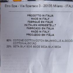 مملوكة مسبقًا قميص ايترو بأزرار وأكمام طويلة خليط حرير وقطن نقوش متعددة الألوان M