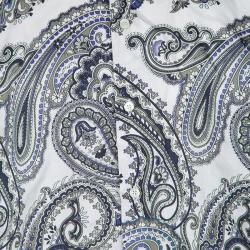 Pre Owned Etro Off White Paisley Printed Cotton Long Sleeve Button Front Shirt L