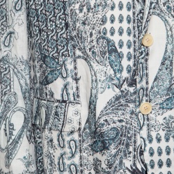 Pre Owned Etro Off White Paisley Printed Linen Blazer L
