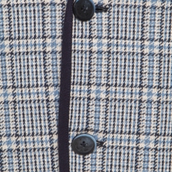 Pre Owned Etro Blue Glen Plaid Checked Linen and Cotton Superlegger Blazer XL