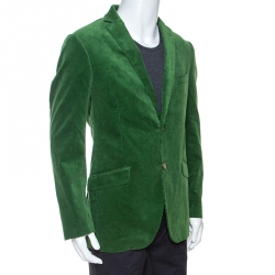 Pre Owned Etro Green Corduroy Tailored Superleggera Blazer XL