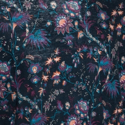 Pre Owned Etro Blue Linen Knit Floral Print T Shirt XL 